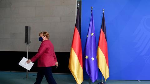 An image showing Angela Merkel leaving