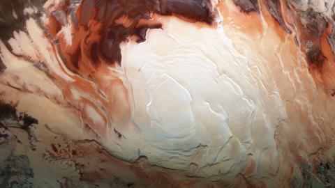 Icy caps captured on Mars' south pole