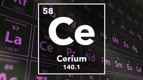 Periodic table of the elements – 58 – Cerium
