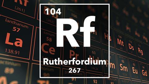 Periodic table of the elements – 104 – Rutherfordium