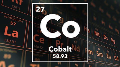 Periodic table of the elements – 27 – Cobalt