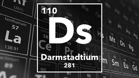 Periodic table of the elements – 110 – Darmstadtium