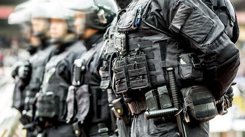 Police with bulletproof vests