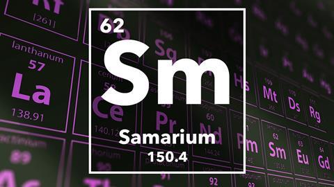Periodic table of the elements – 62 – Samarium