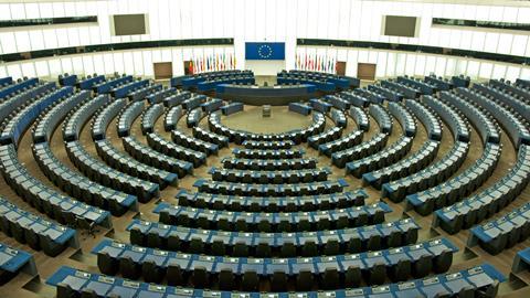An image showing the European Parliament plenary room