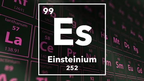 Periodic table of the elements – 99 – Einsteinium