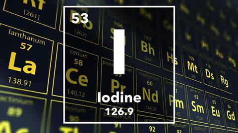Periodic table of the elements – 53 – Iodine