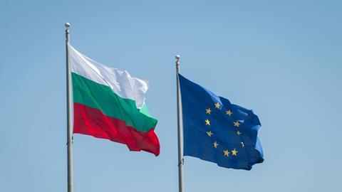 European Union and Bulgaria flags