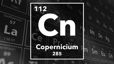 Periodic table of the elements – 112 – Copernicium