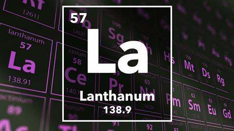 Periodic table of the elements – 57 – Lanthanum