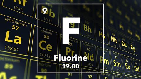 Periodic table of the elements – 9 – Fluorine