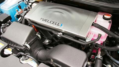 Fuel Cell of Toyota Mirai at Toyota Mega Web in Tokyo, Japan