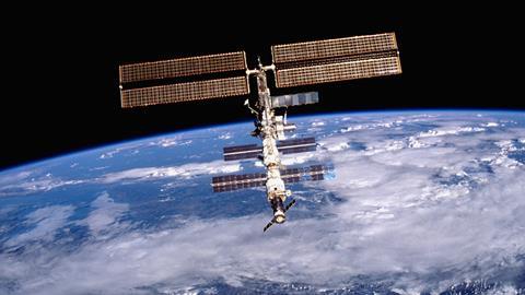 A photograph of the International Space Station