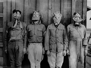 Men in gas masks