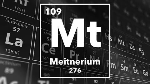 Periodic table of the elements – 109 – Meitnerium