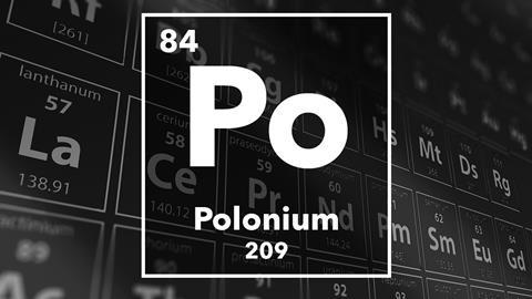 Periodic table of the elements – 84 – Polonium