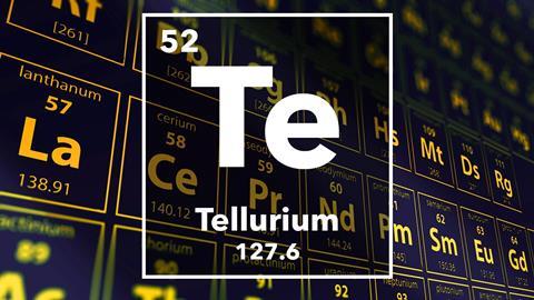 Periodic table of the elements – 52 – Tellurium