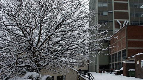 A picture of the Chemistry Department of Bangor University in Winter