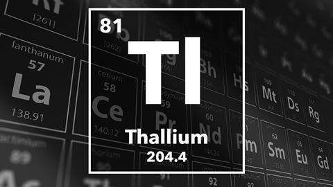 Periodic table of the elements – 81 – Thallium