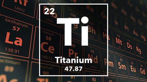 Periodic table of the elements – 22 – Titanium