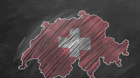An image showing the Switzerland map drawn in chalk