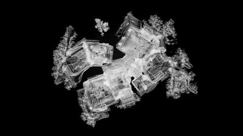 An image showing the crystallisation of sodium chloride