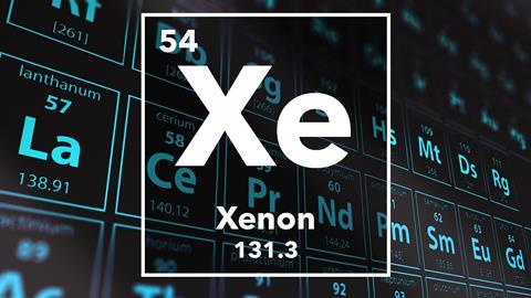Periodic table of the elements – 54 – Xenon