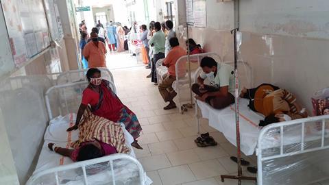 An image showing hospital beds in Eluru, India