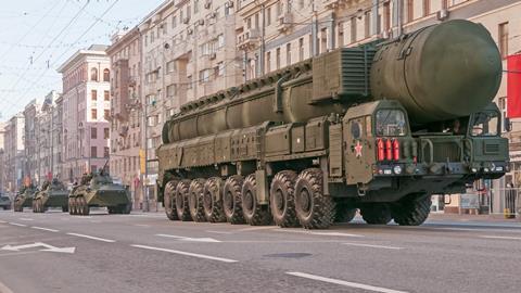 RS-24 Yars (SS-27) intercontinental ballistic missile on parade