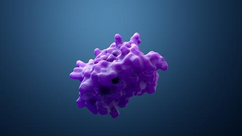 A 3D illustration of an enzyme