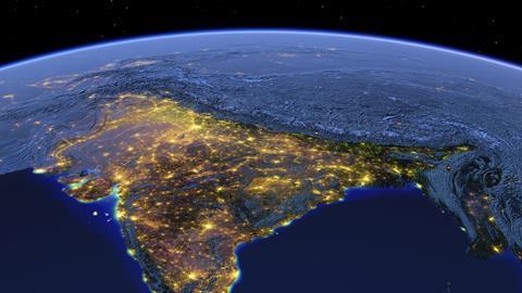 Sattelite image of India