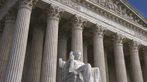 Supreme Court Building in Washington, DC - close-up of 'Equal justice under law'