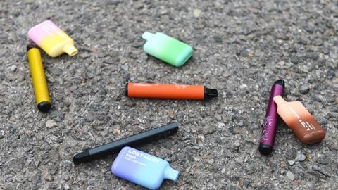 Discarded used vapes