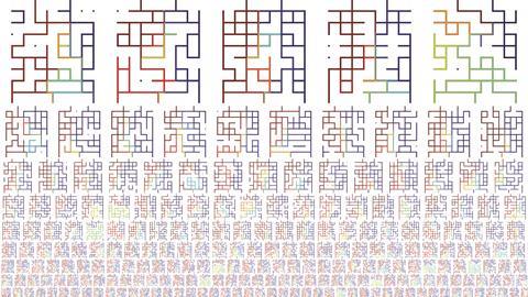 A few hundred of the thousands of different microfluidic chip designs