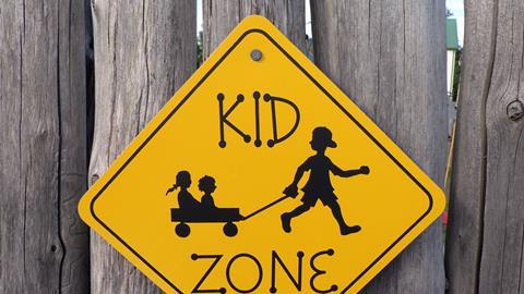 An image showing a kid zone sign