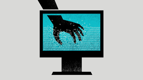 An illustration showing cyber attack