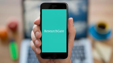 A picture showing the Research gate app on a phone screen