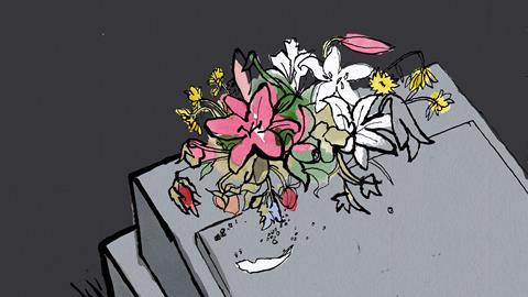 Flowers on grave