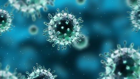 A picture showing influenza viruses