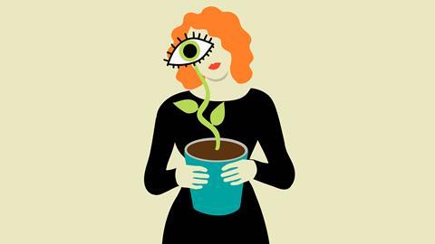 Plant with a woman's eye as a flower