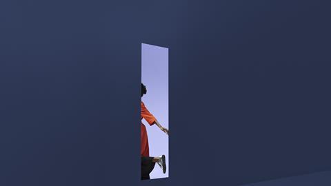 An image showing a woman leaving