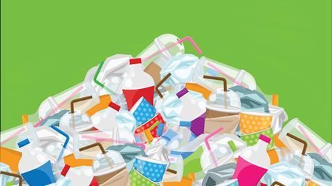 An illustration of plastic waste