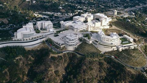Aerial shot of the Getty Conservation Institute campus