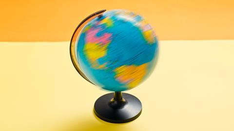 An image showing a spinning globe