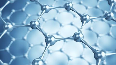 3D illustration of Graphene atomic structure - nanotechnology background illustration