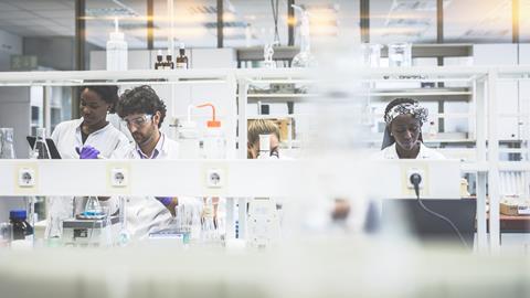 Scientists working in a lab