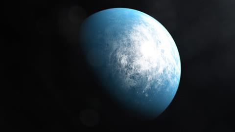 An image showing an illustration of TOI 700 d, the first Earth-size habitable-zone planet discovered by NASA's Transiting Exoplanet Survey Satellite
