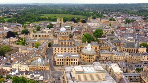 Oxford University aerial view