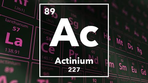 Periodic table of the elements – 89 – Actinium