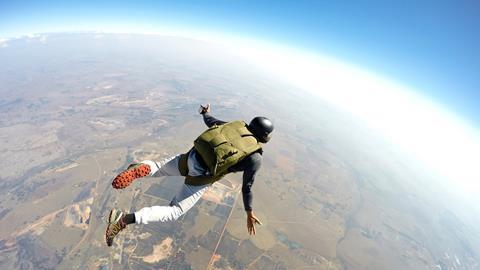 Man skydiving
